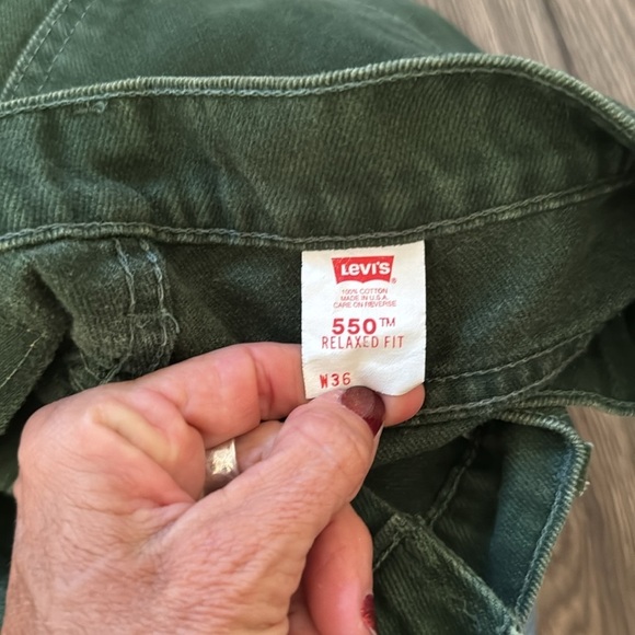 Vintage Levi's Dark Green Jean Shorts jorts 550 relaxed orange tab - Picture 7 of 12